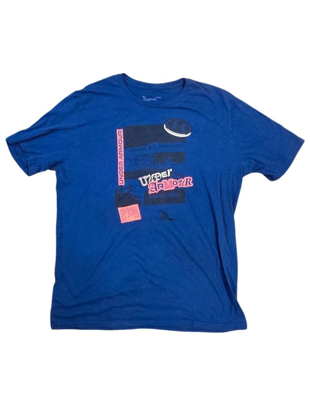 Under Armour Mens Loose Fit Blue Graphic T Shirt Size Large